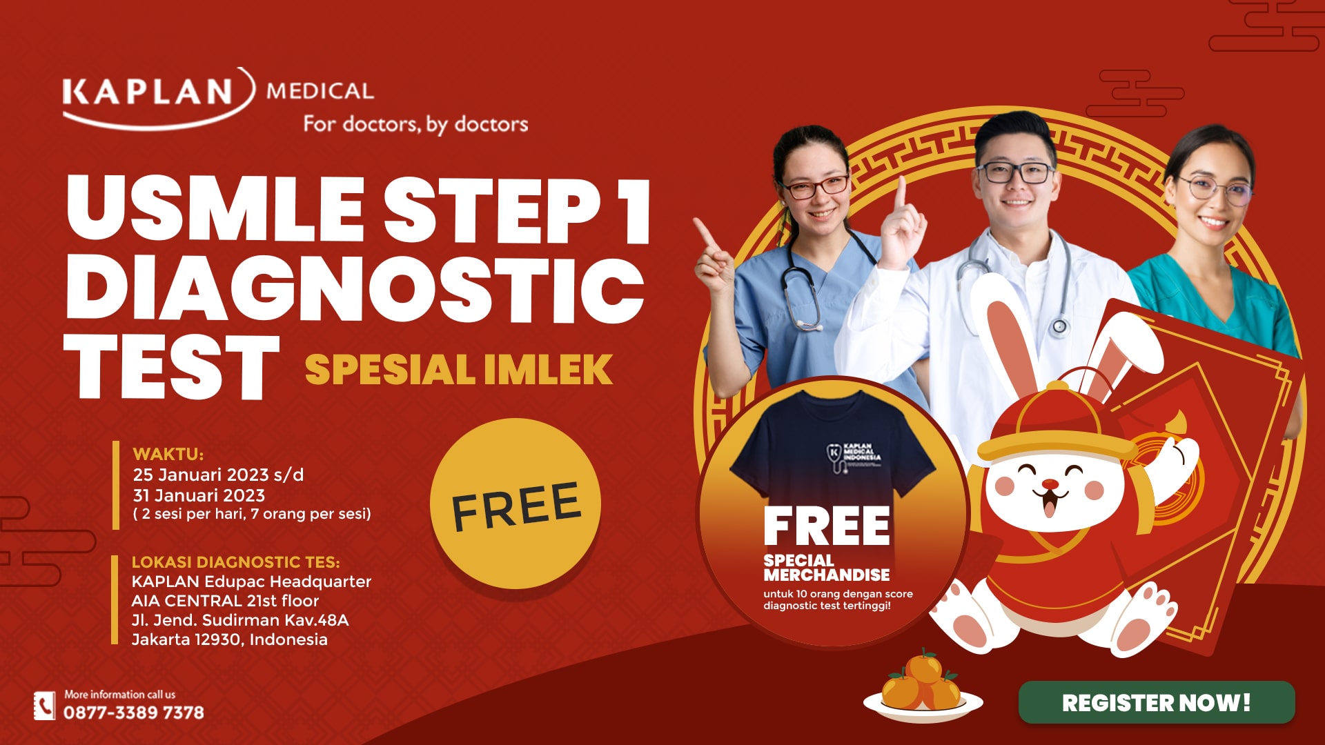 Free USMLE Step 1 Diagnostic Test bersama Kaplan Medical Indonesia